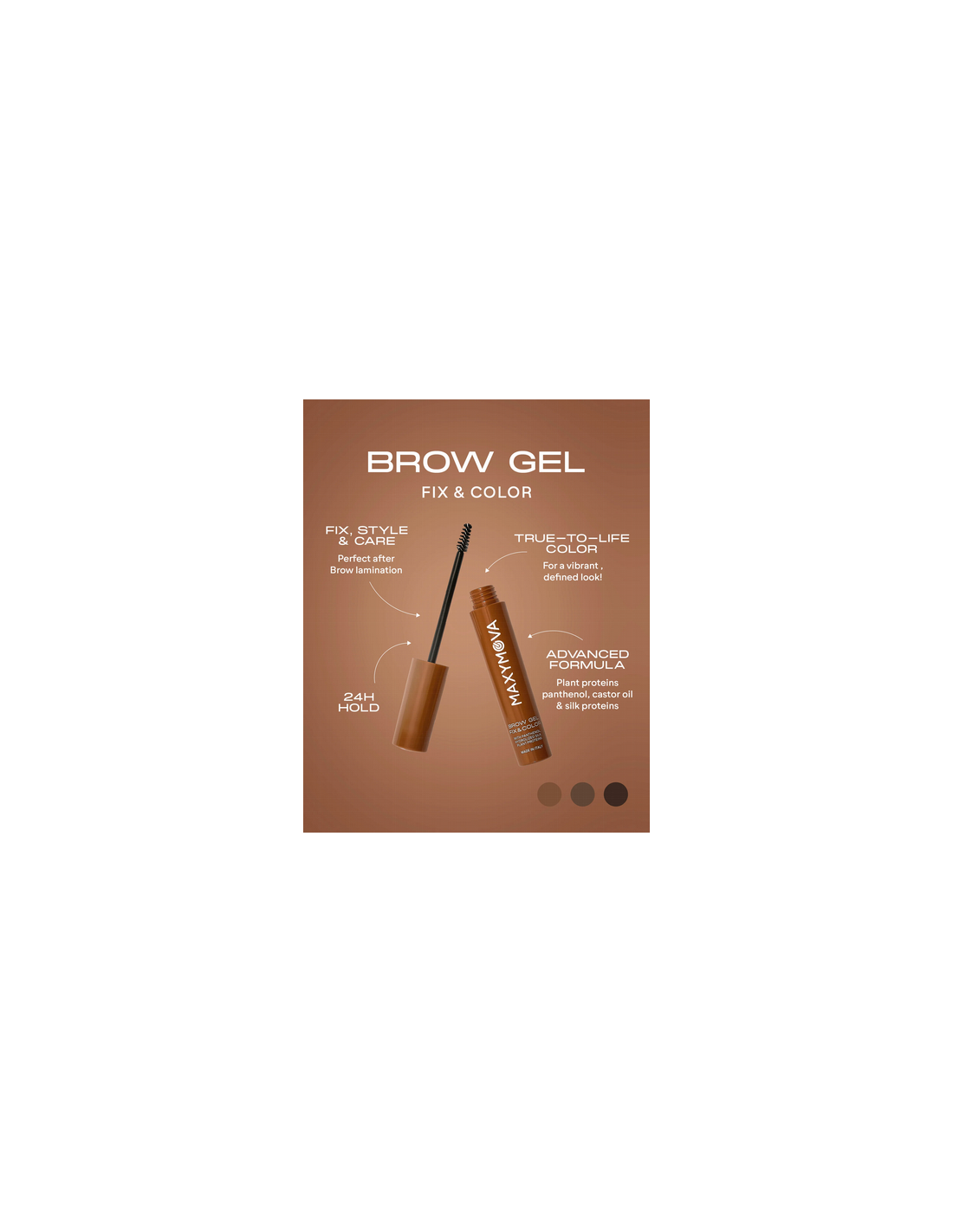 Brow Gel Fix & Go Maxymova Cacao | Gel Fijador con Color para Cejas?