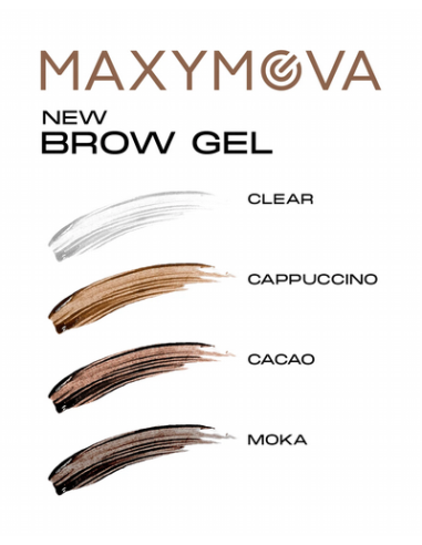 Brow Gel Fix & Go Maxymova Cappuccino | Gel fijador con color para cejas claras