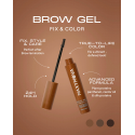 Brow Gel Fix & Go Maxymova Cappuccino | Gel fijador con color para cejas claras