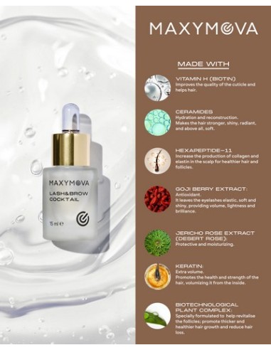 MAXYMOVA Lash & Brow Cocktail | Sérum Final Laminación 15 ml